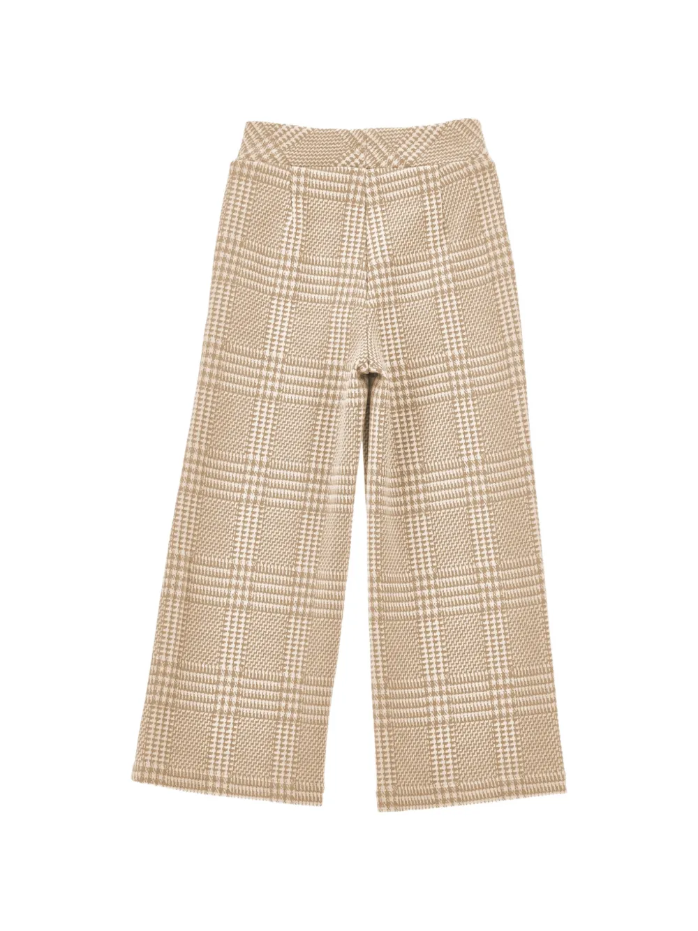 Monnalisa Geruite broek met wijde pijpen Beige