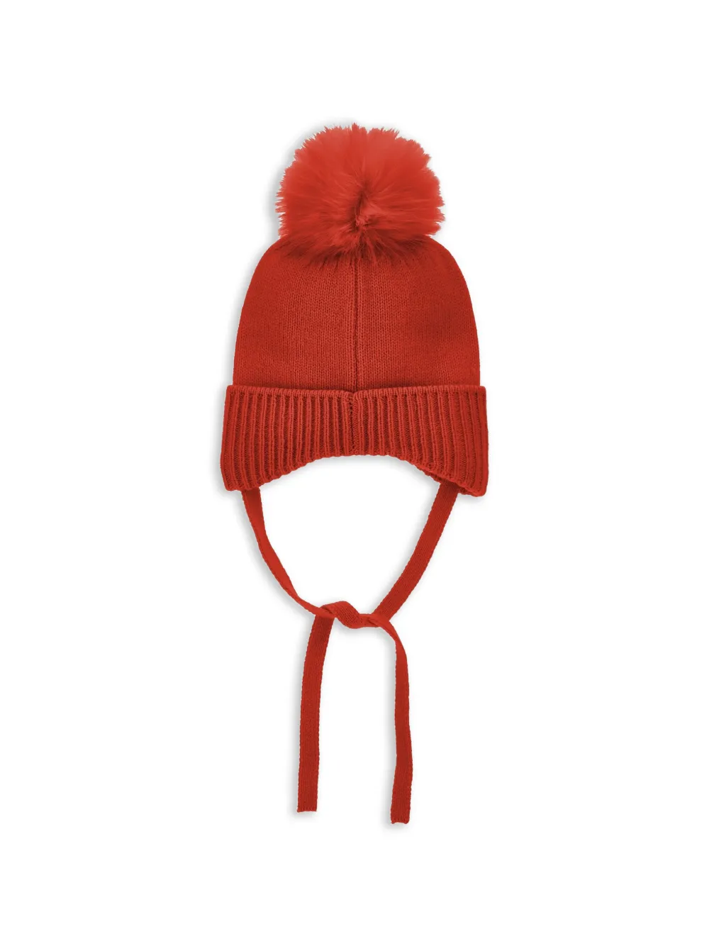 Monnalisa Muts met strik en pompon Rood