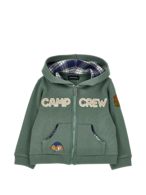 Monnalisa hoodie con cierre y parche del logo