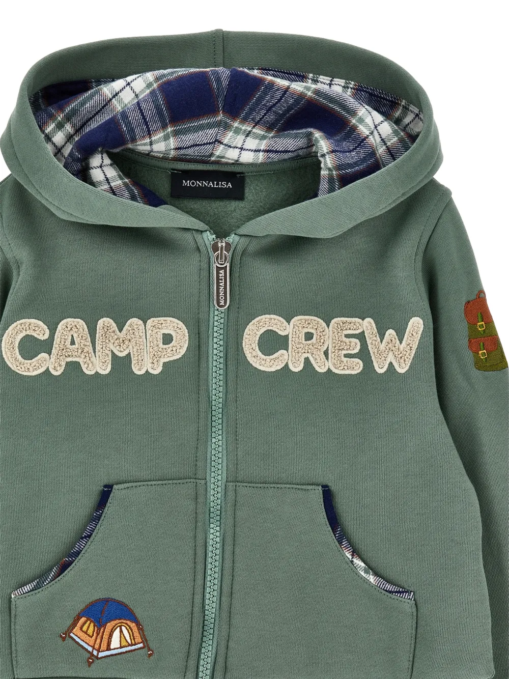 Monnalisa Hoodie met rits Groen