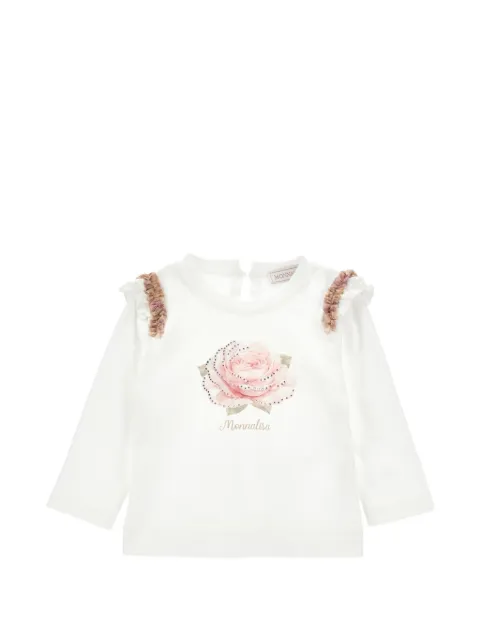 Monnalisa playera con rosas estampadas