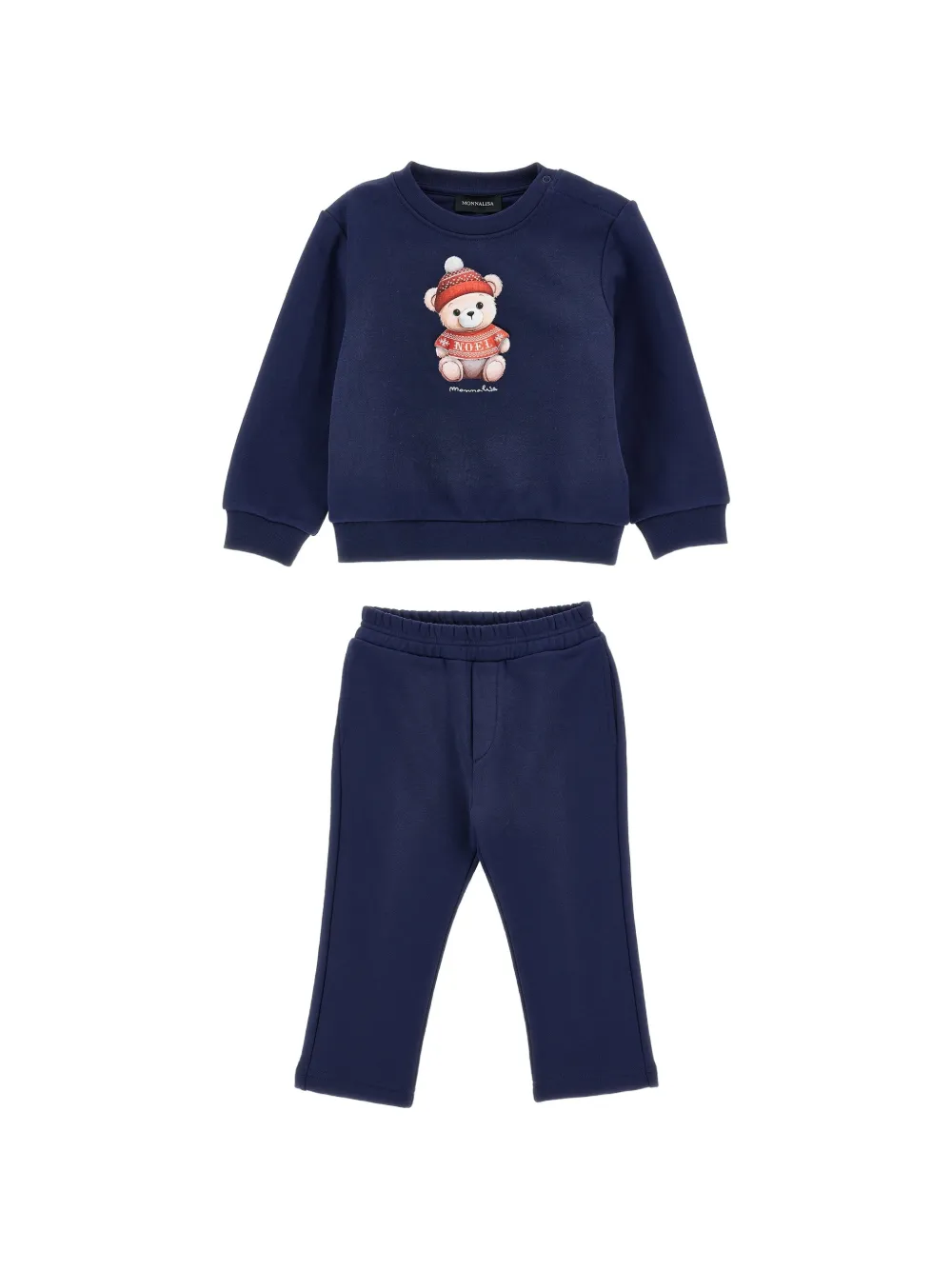 Monnalisa Jogginganzug mit Teddy-Print - Blau