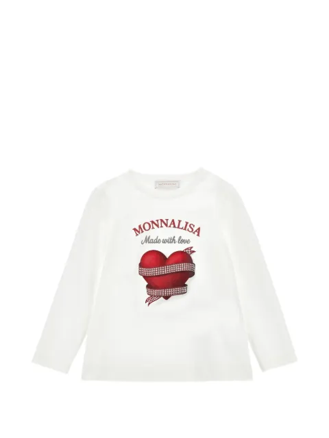 Monnalisa heart-print long-sleeve T-shirt