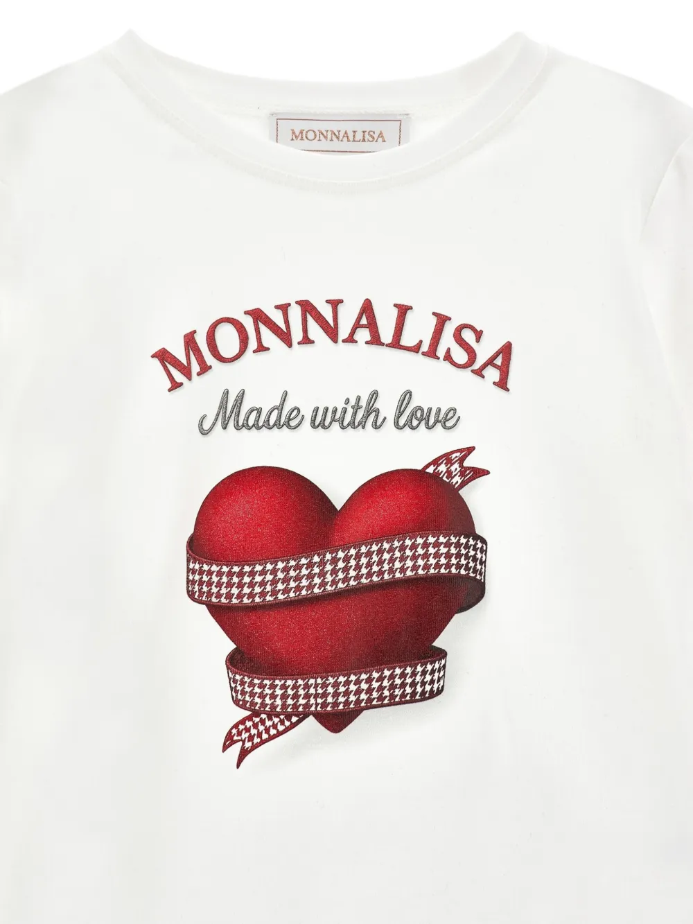 Monnalisa T-shirt met hartprint Wit