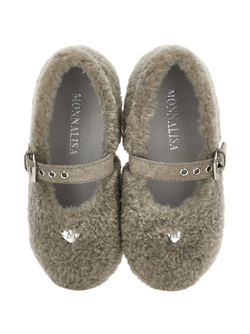Monnalisa Lammy ballerina's met gespsluiting Grijs