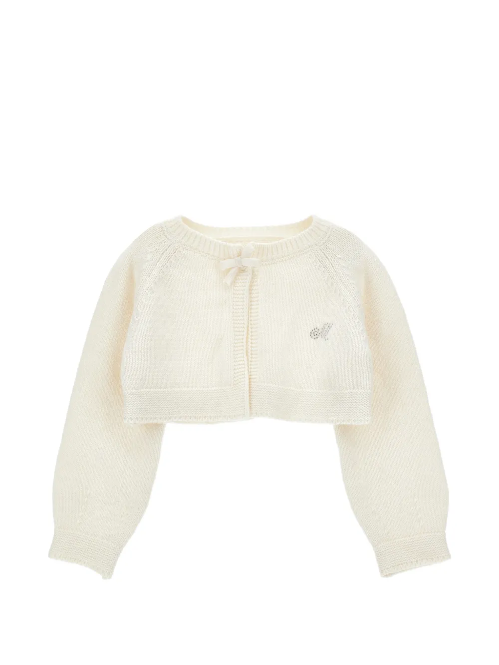 Monnalisa Cardigan con strass - Bianco