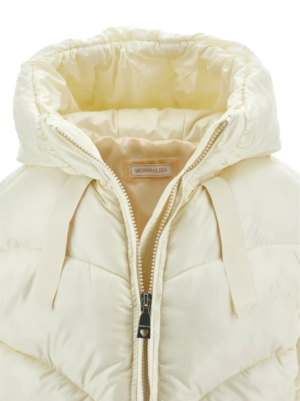 Monnalisa Jack met capuchon en chevron-patroon Beige