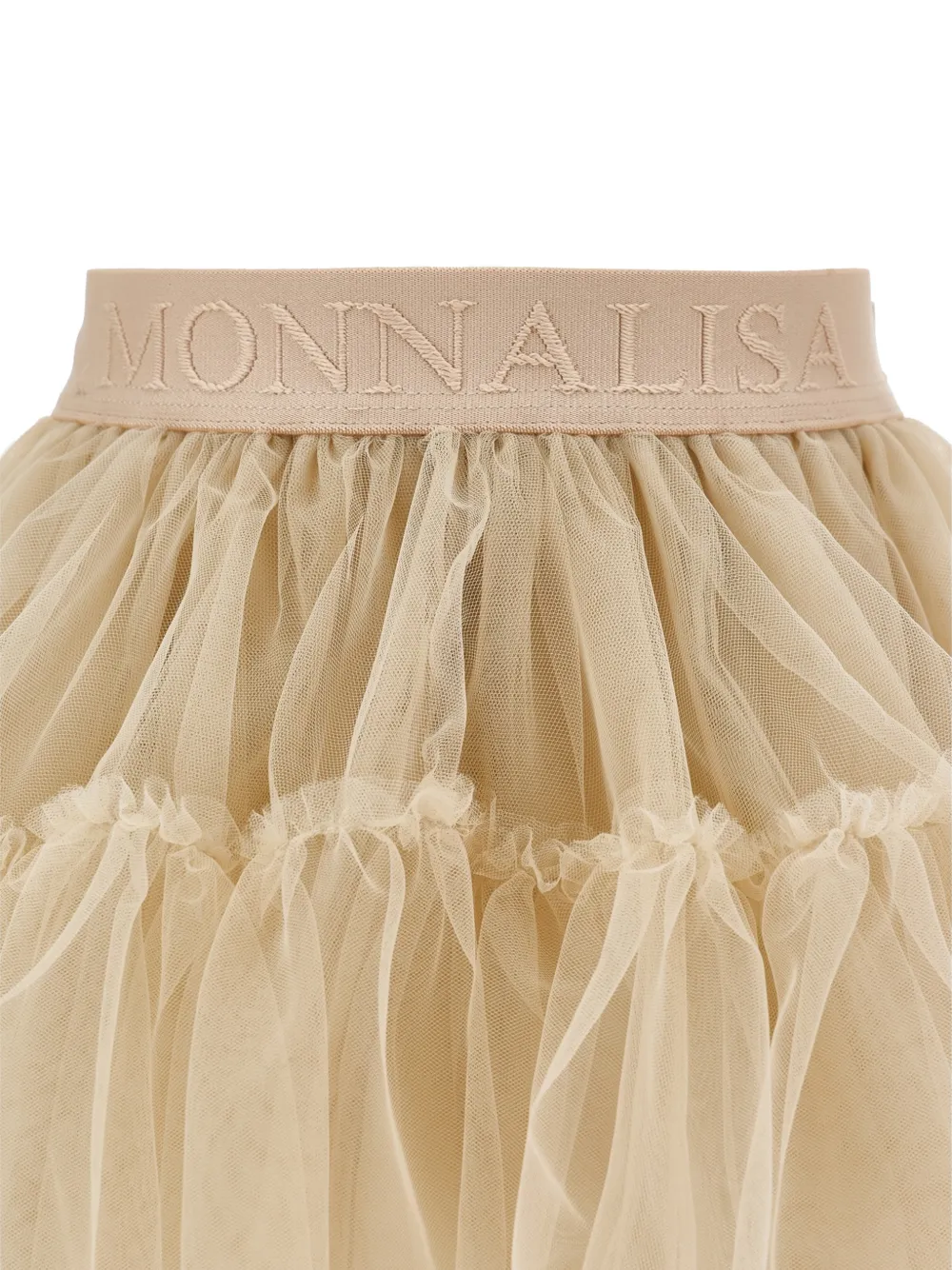 Monnalisa Tulen rok met ruches Beige