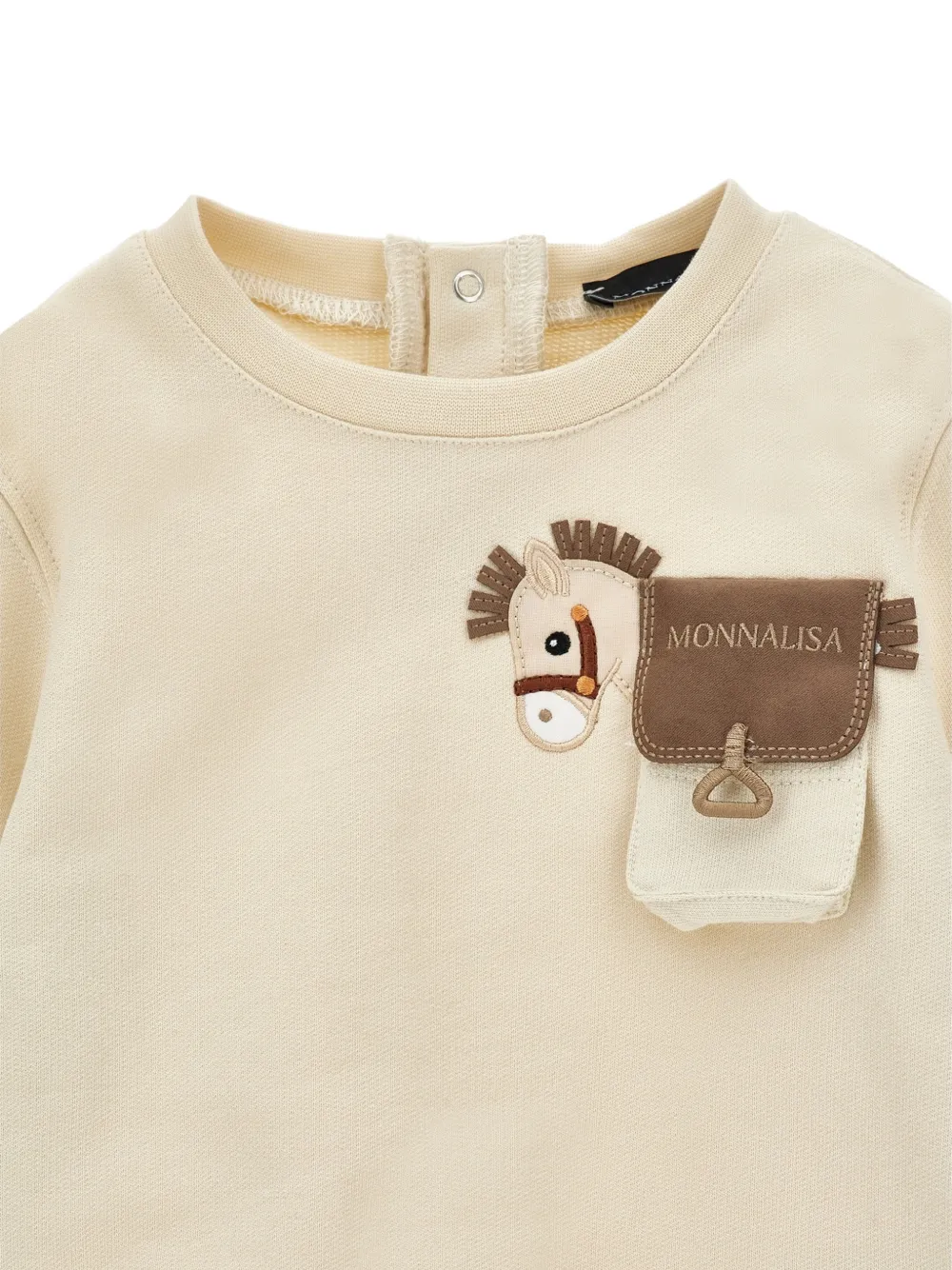 Monnalisa Trainingspak met paardenpatch Beige
