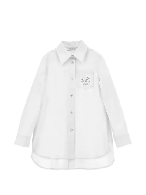 Monnalisa crystal-embellished pleated shirt