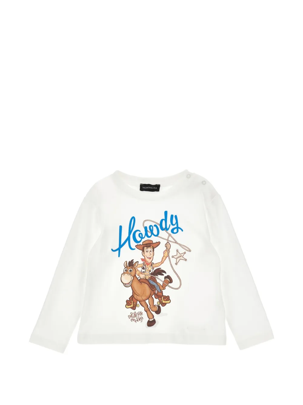 Monnalisa T-shirt con stampa grafica e maniche lunghe - Bianco