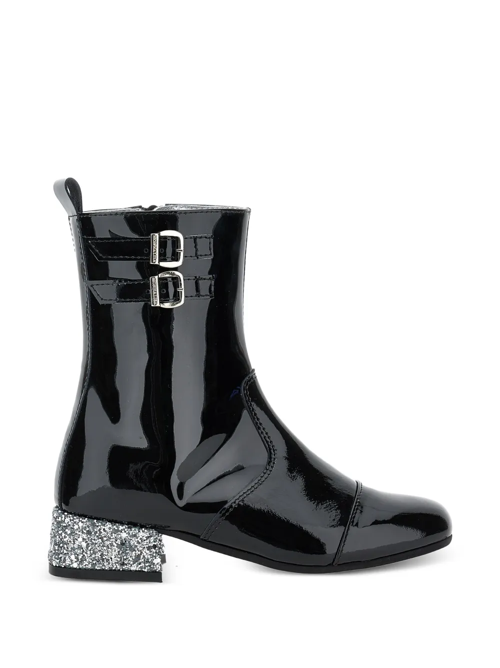 Monnalisa Stivali con tacco glitter - Nero