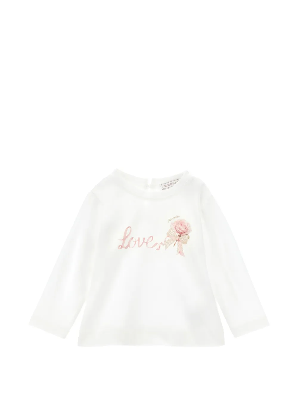 Monnalisa T-shirt con stampa grafica e maniche lunghe - Bianco