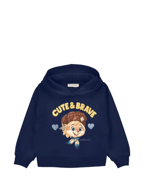 Monnalisa hoodie con mangas raglán y estampado gráfico
