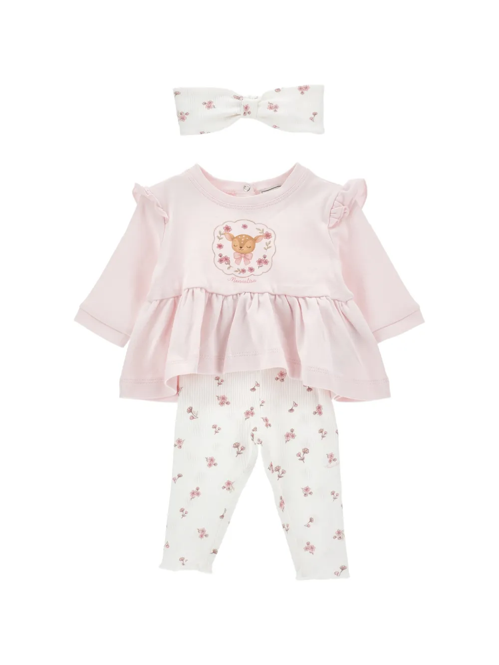 Monnalisa Set con pantaloni a fiori (3 pezzi) - Rosa