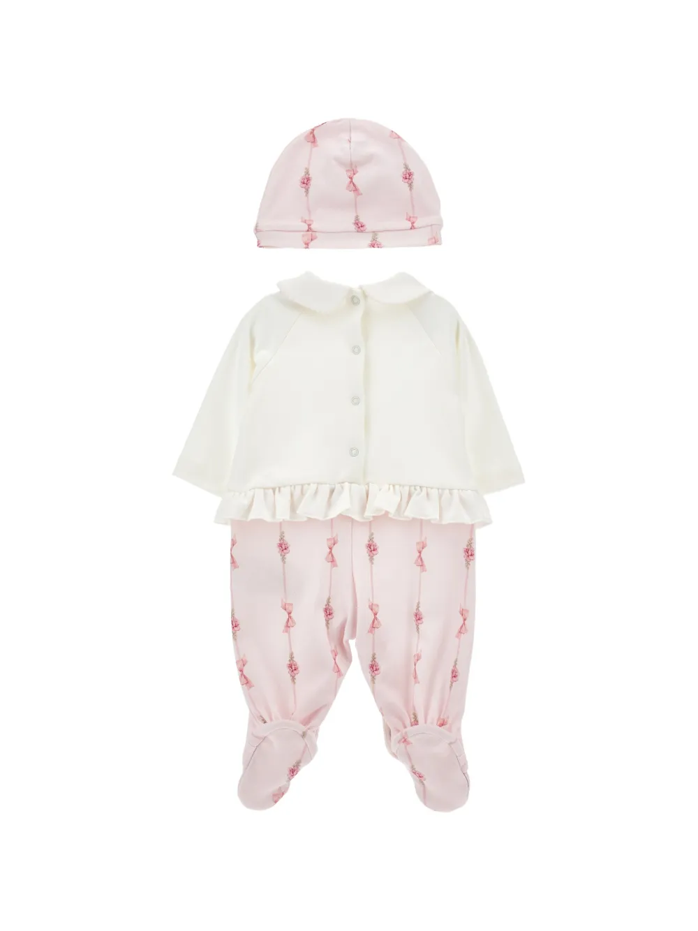 Monnalisa Romper met ruches en carrouselprint Roze