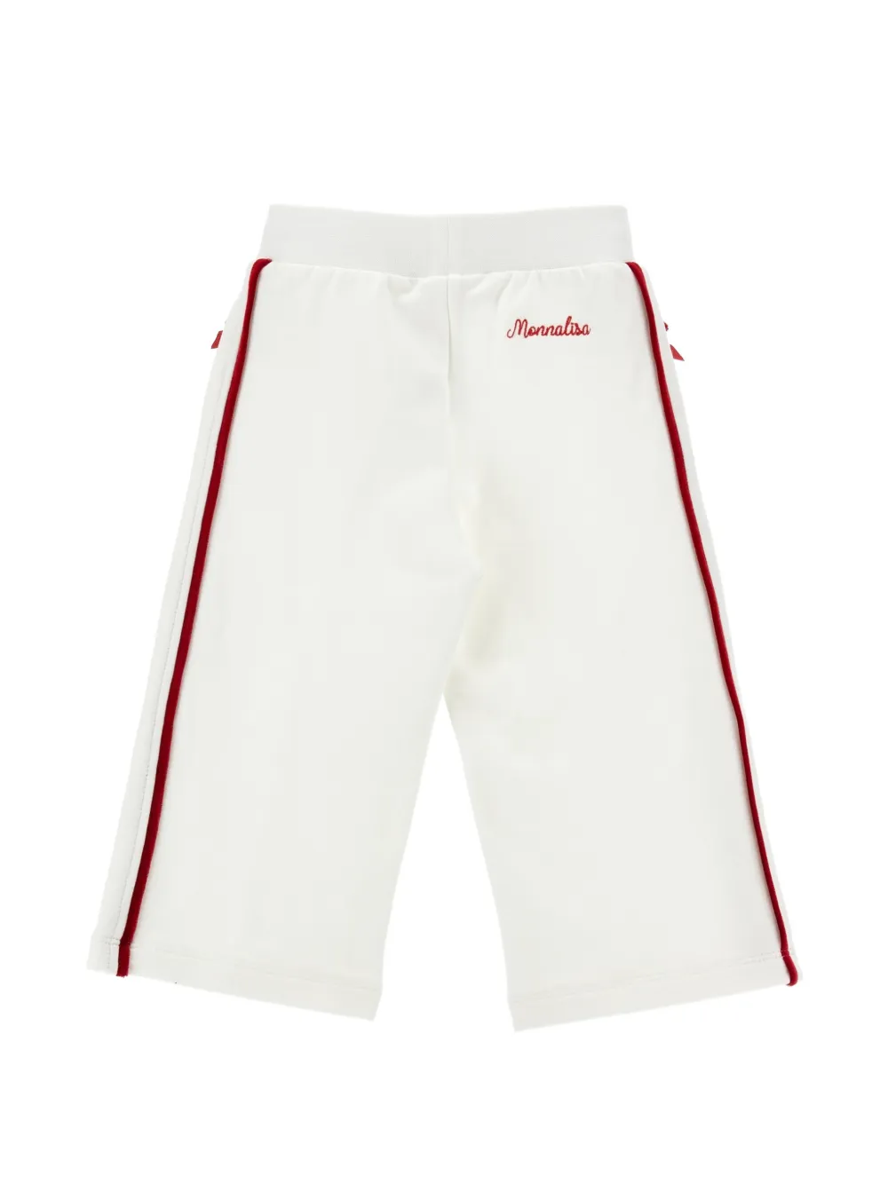 Monnalisa Broek met zijstreep en strikdetail Wit