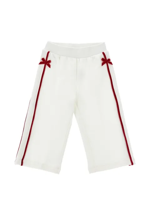 Monnalisa bow-detail side-stripe trousers