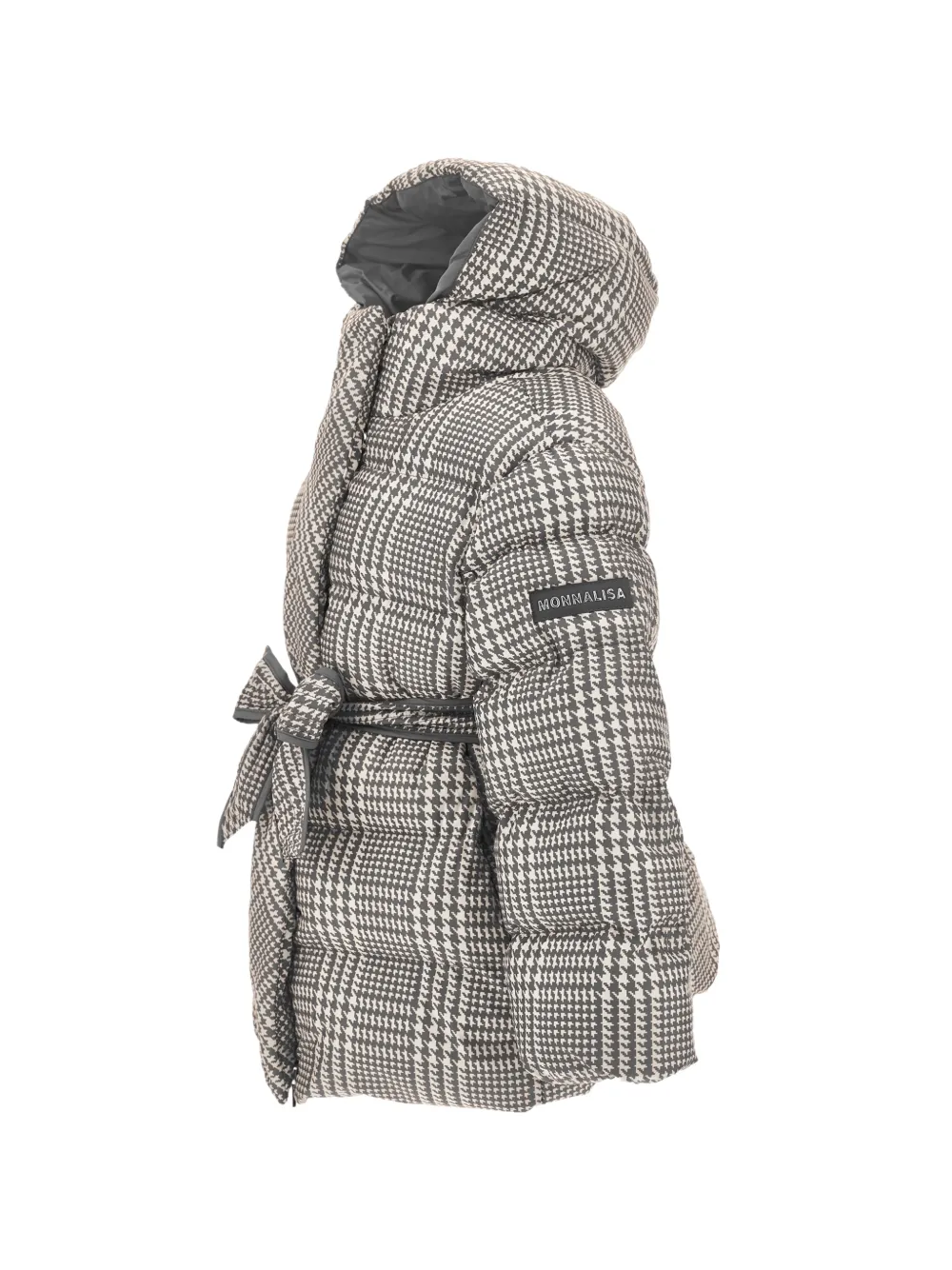 Monnalisa Jas met pied-de-poule print en ceintuur Grijs