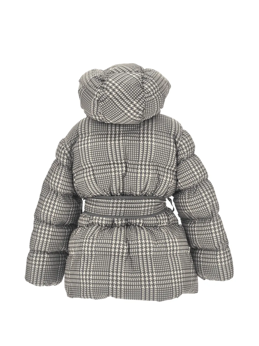 Monnalisa Jas met pied-de-poule print en ceintuur Grijs