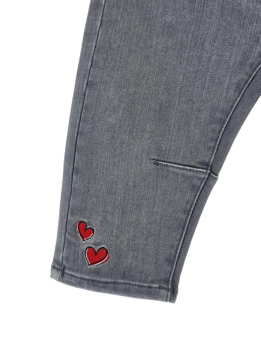 Monnalisa Jeans met borduurwerk en patch Grijs
