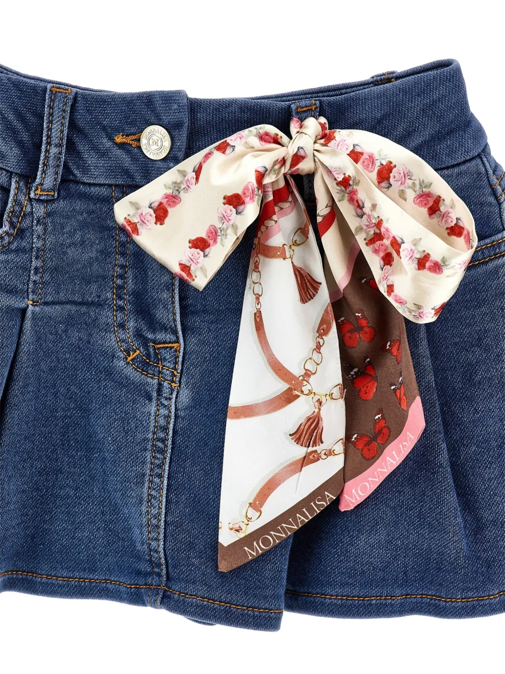 Monnalisa Plooirok met bloemenprint Blauw