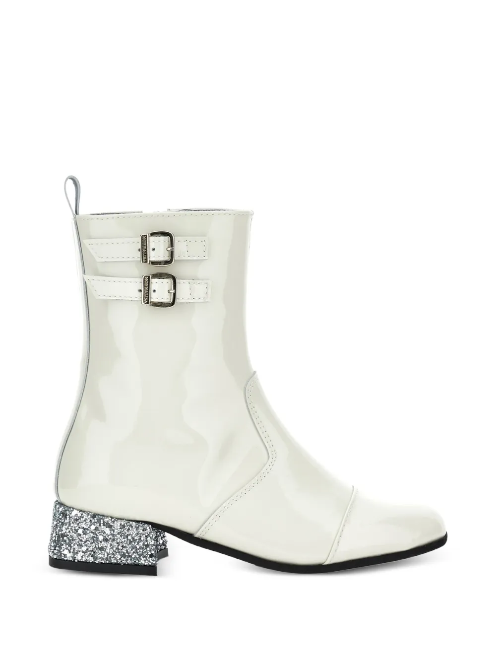 Monnalisa Laarzen met glitterhak en gespbandje Beige