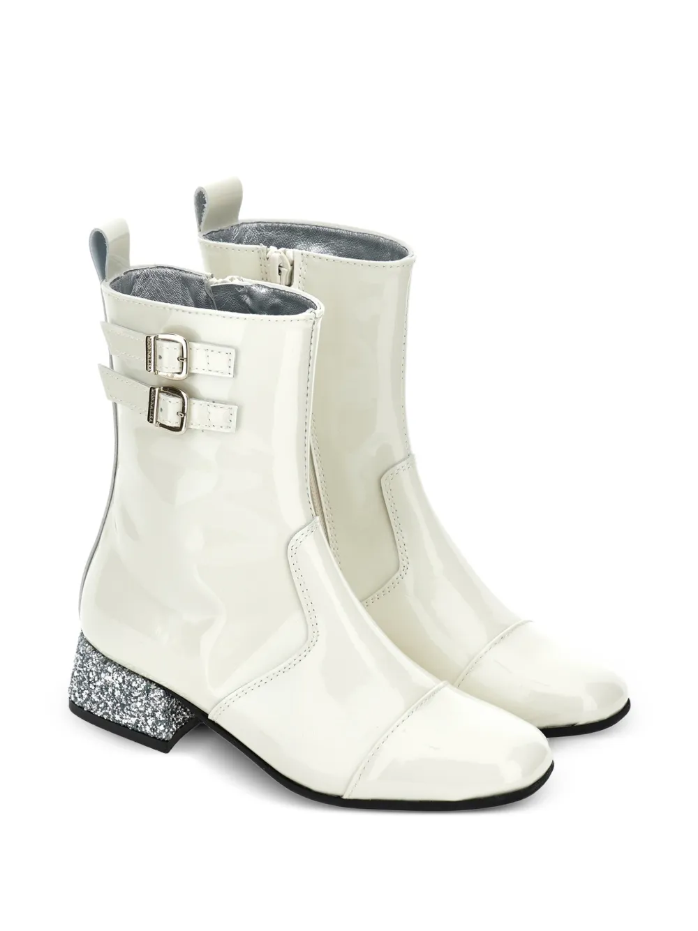 Monnalisa Laarzen met glitterhak en gespbandje Beige