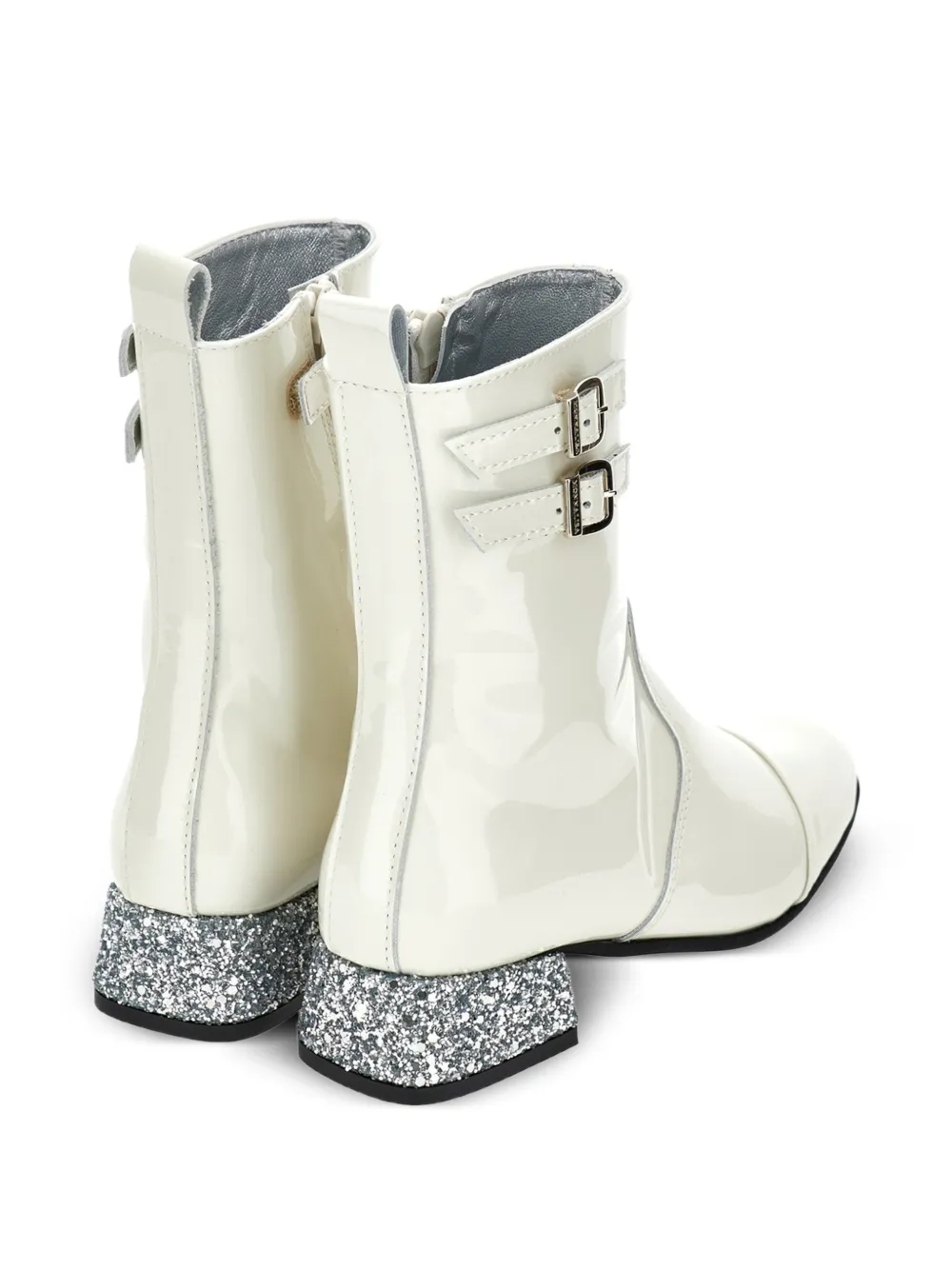 Monnalisa Laarzen met glitterhak en gespbandje Beige