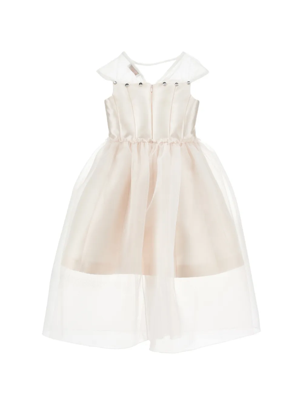 Monnalisa Jurk verfraaid met kristallen Beige