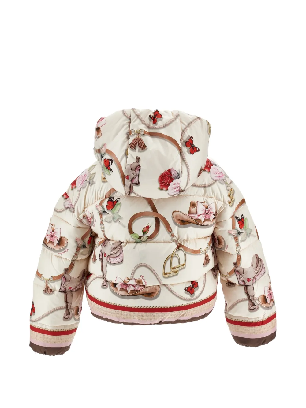 Monnalisa Gewatteerd jack met ruiterprint Beige