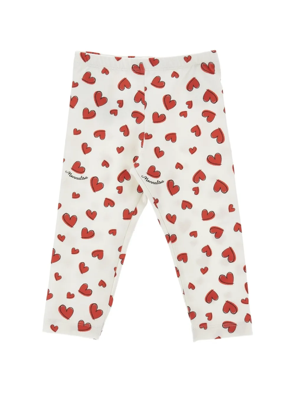 Monnalisa Broekset met hartprint Wit