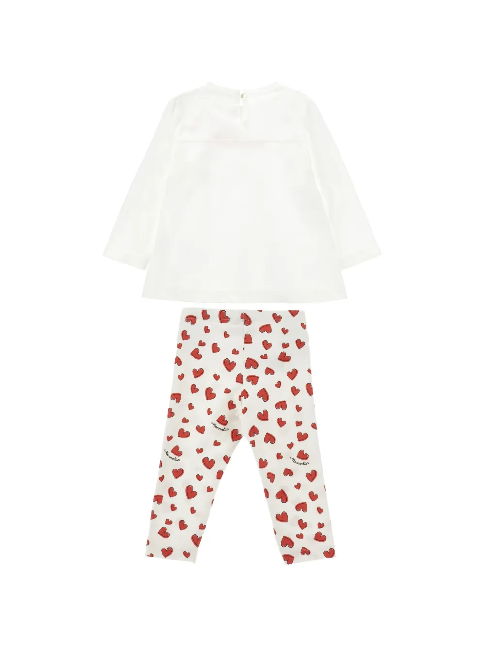 Monnalisa Broekset met hartprint Wit