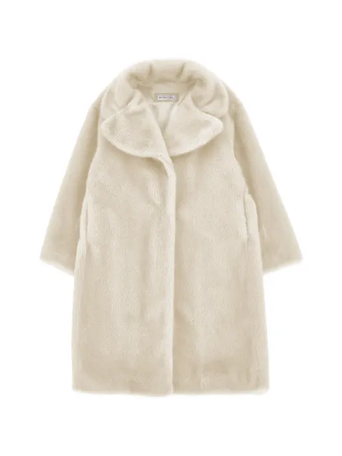 Monnalisa single-breasted faux-fur coat