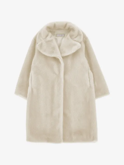 Monnalisa single-breasted faux-fur coat
