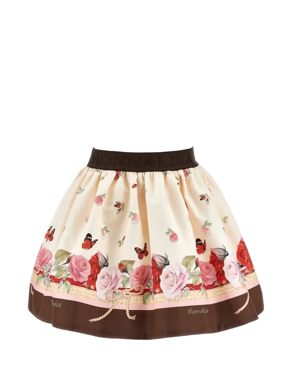 Monnalisa Rok met bloemenprint Beige