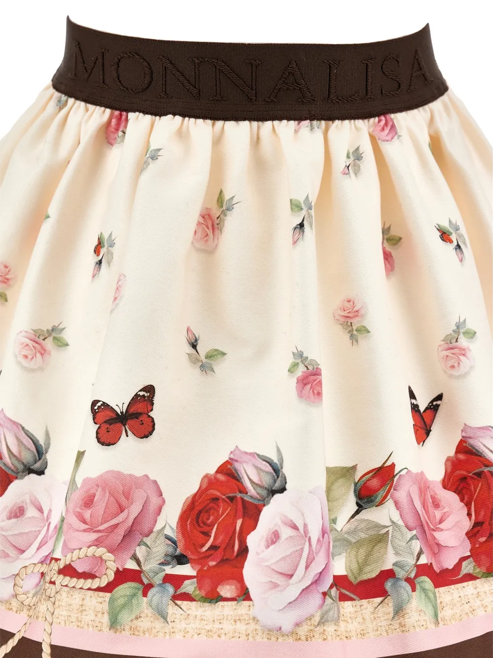 Monnalisa Rok met bloemenprint Beige