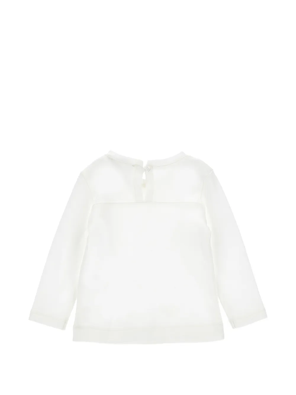 Monnalisa T-shirt met geborduurde bloemen Wit