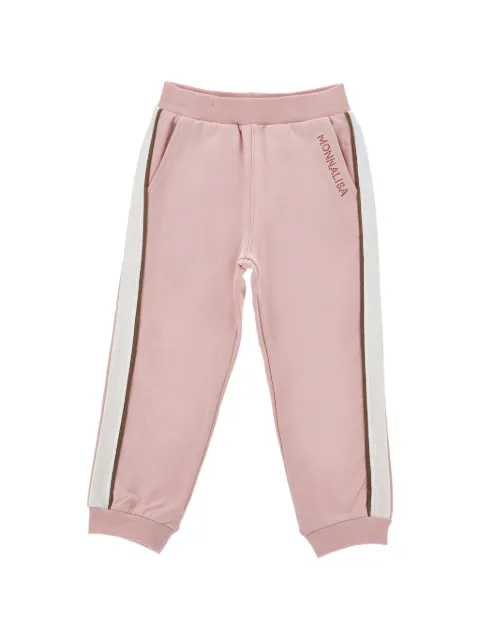 Monnalisa side-stripe crystal-embellished track pants