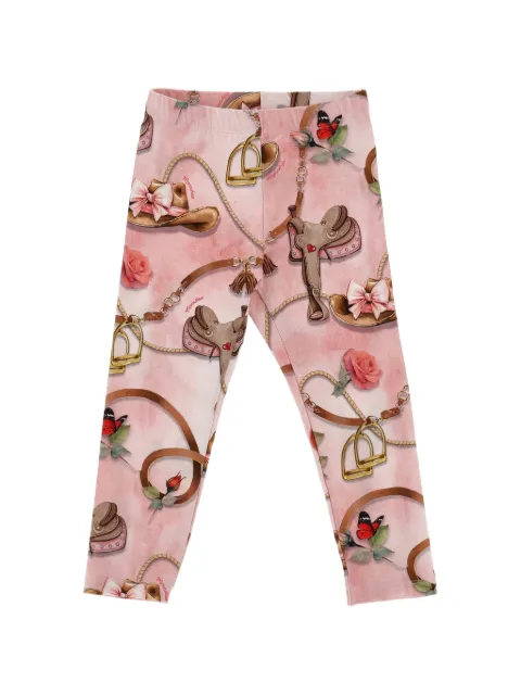 Monnalisa equestrian-print leggings