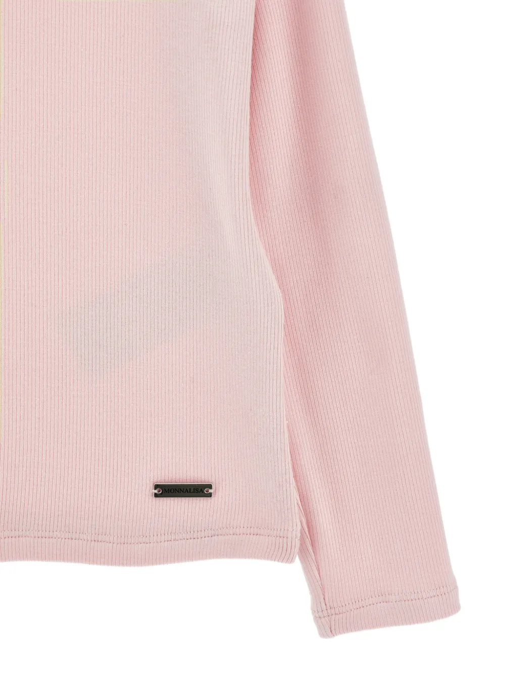 Monnalisa Ribgebreide trui met hoge hals Roze