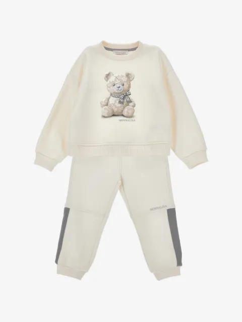 Monnalisa bow-detail teddy-bear tracksuit