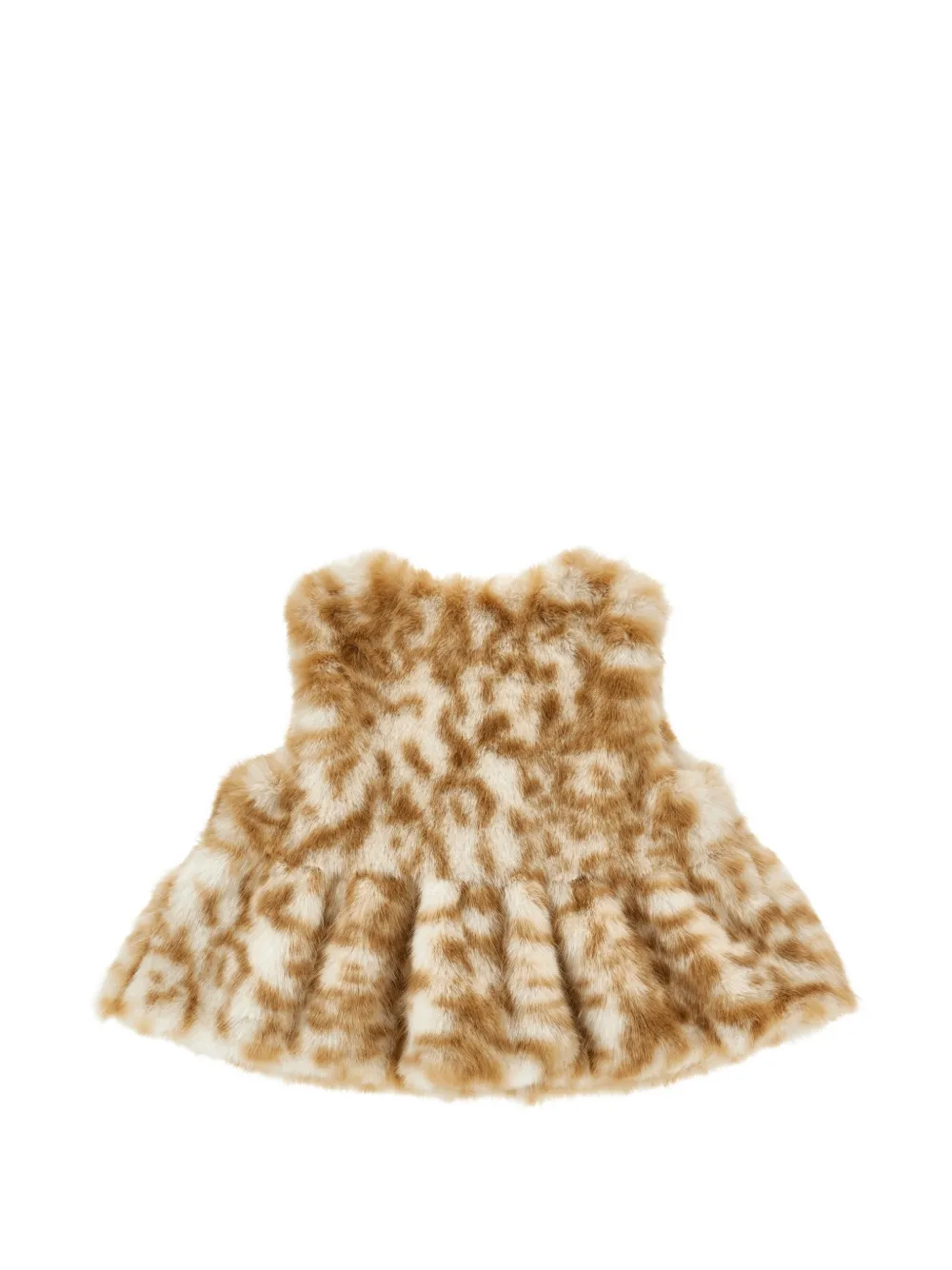 Monnalisa Jurk van imitatiebont met luipaardprint Beige