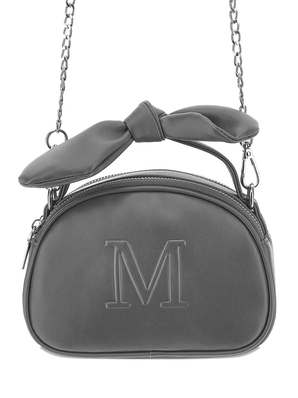 Monnalisa Crossbodytas met strikdetail en logo-reliëf Grijs