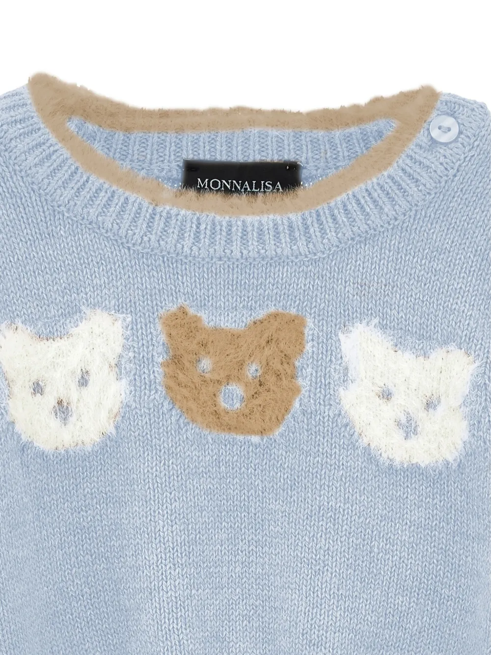 Monnalisa Intarsia set met teddybeer Blauw
