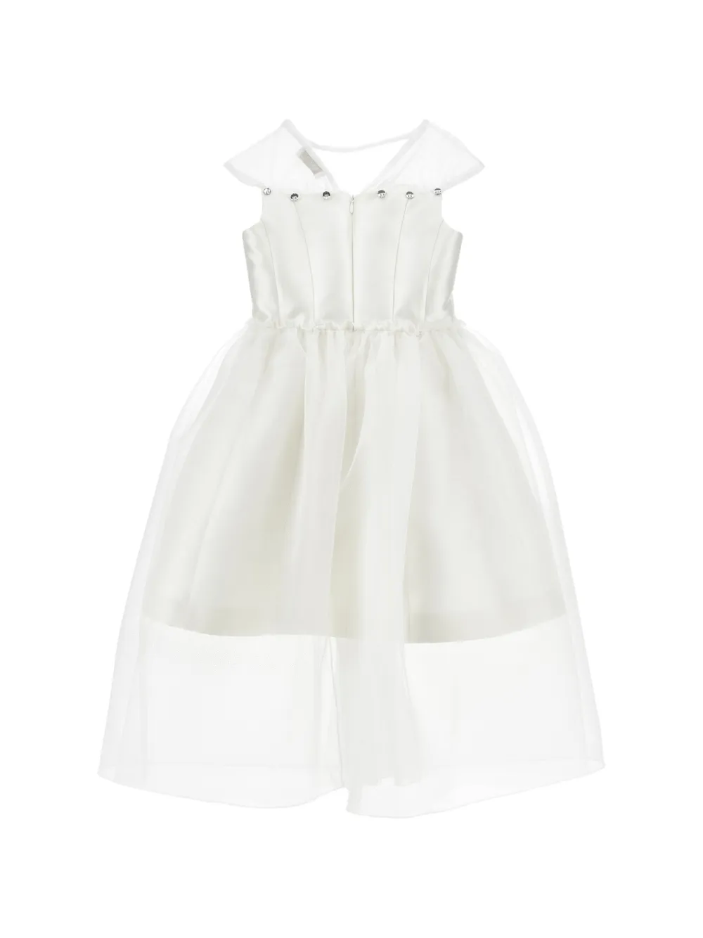 Monnalisa Abito con decorazione - Bianco