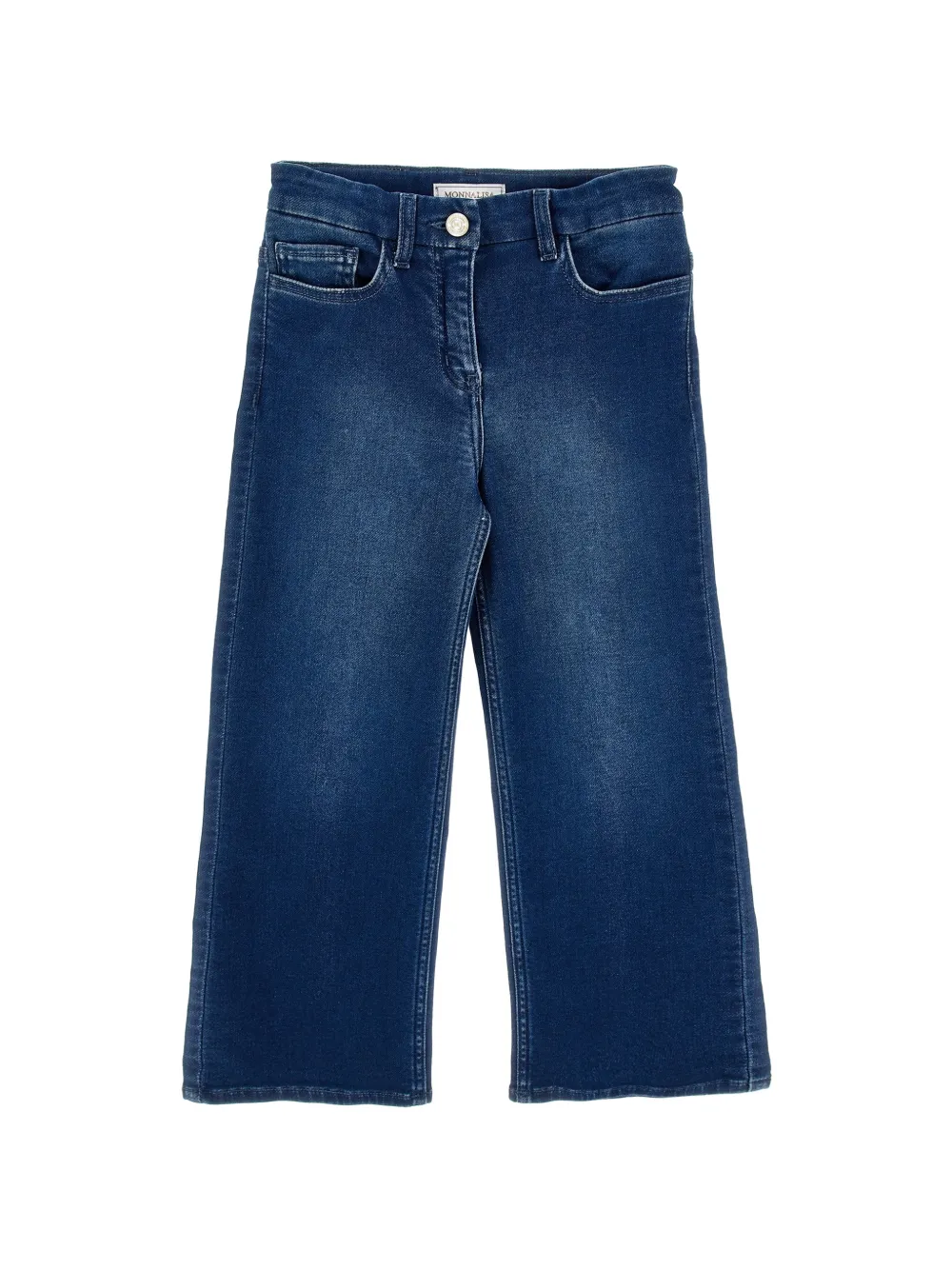 Monnalisa Jeans a gamba ampia con strass - Blu