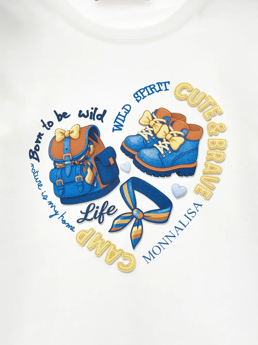 Monnalisa T-shirt met grafische print Wit