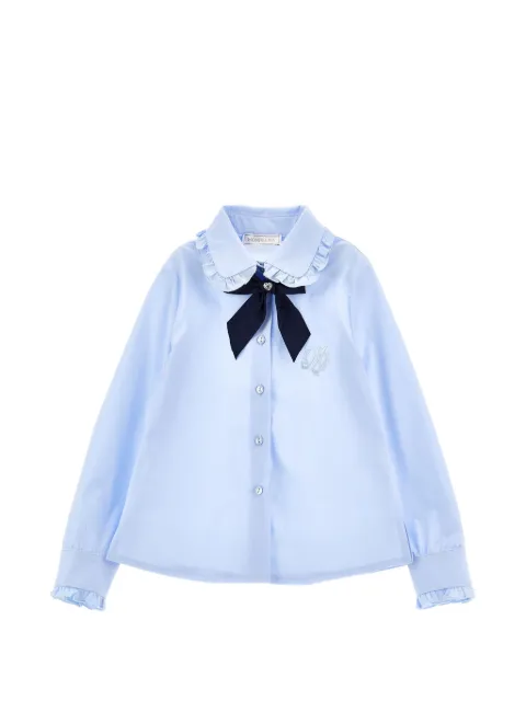 Monnalisa ruffled-collar bow-detail shirt