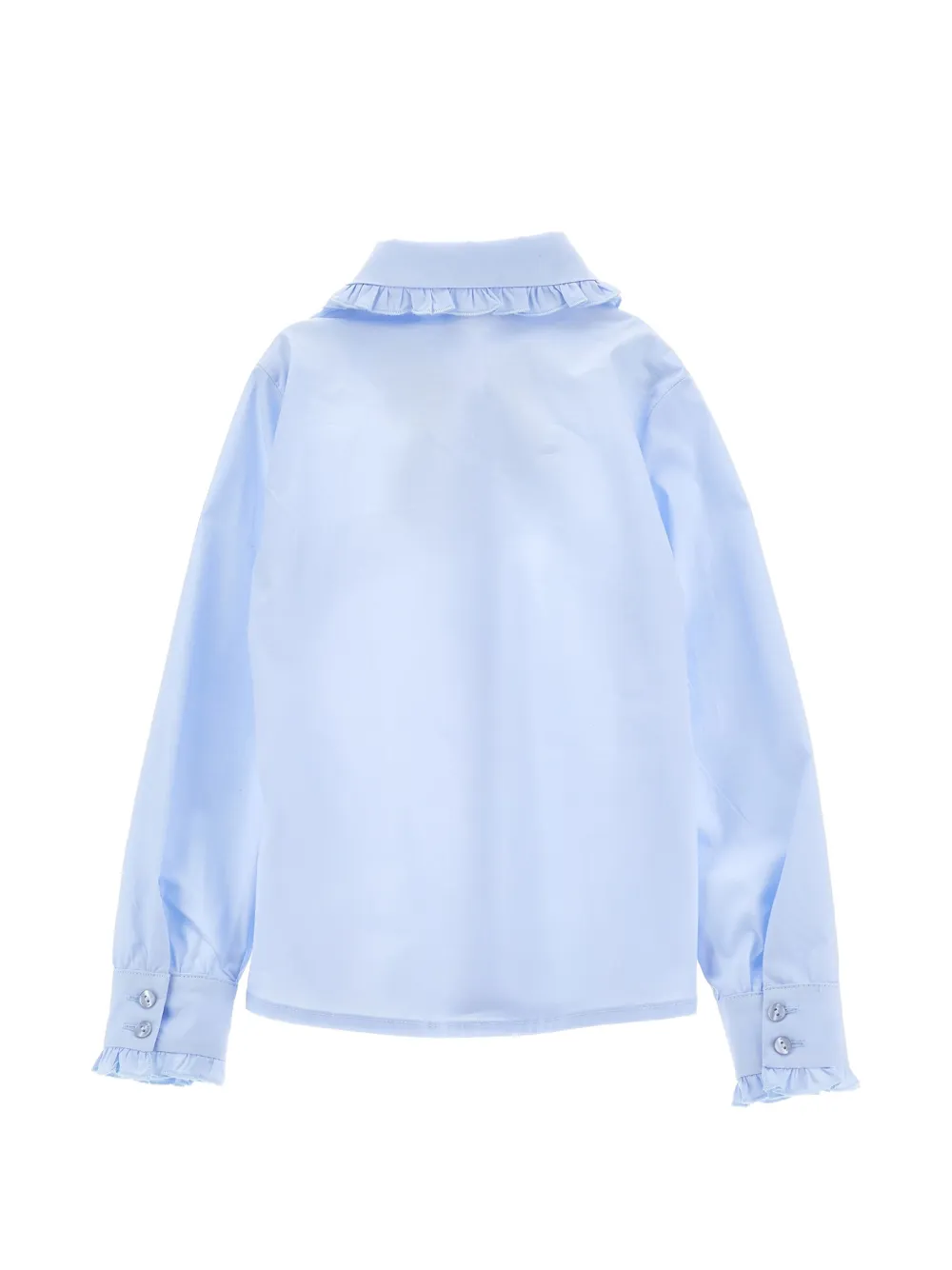 Monnalisa Blouse met ruchekraag en strikdetail Blauw